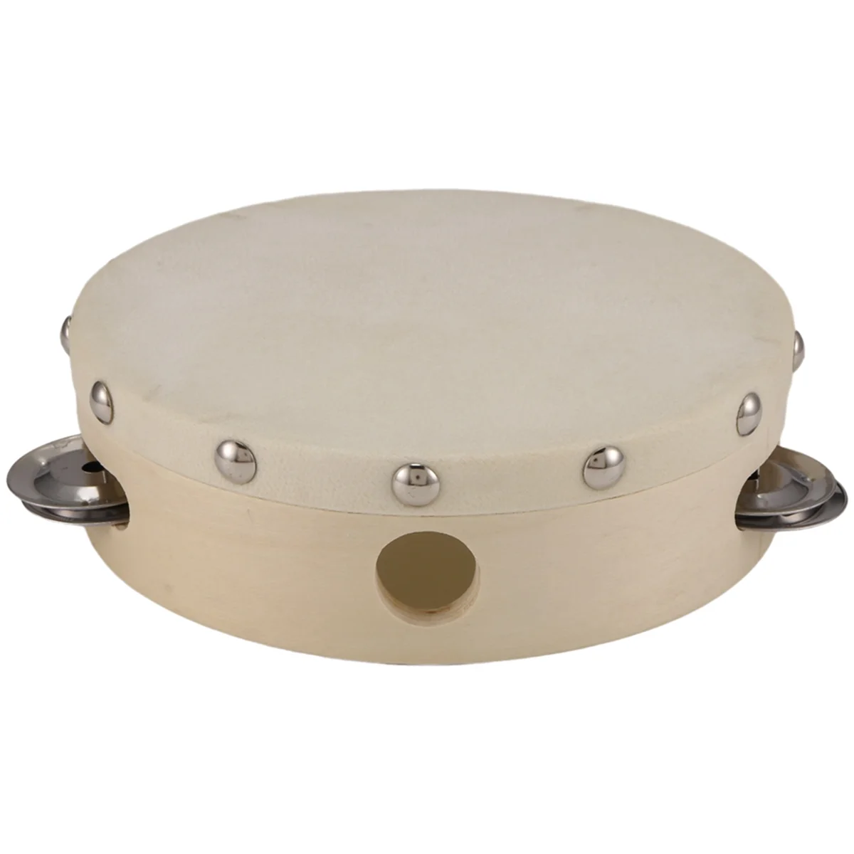 

ABQR 6in Hand Held Tambourine Drum Bell Metal Jingles Percussion Musical Toy for KTV Party Kids Games