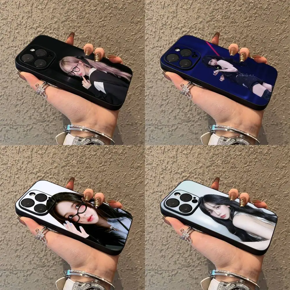 

South Korean k-Karina Singer Phone Case For iPhone 17,16,15,14,13,12,Pro,Max,Plus,E,SE4,Air,Mini Black Soft Box