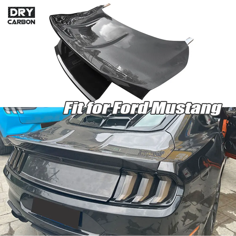 

Carbon Fiber For Ford Mustang 2015-2018 W Style Tailgate FRP Rear Trunk Boot Cover Body Kits Car Styling Accessories Decoration