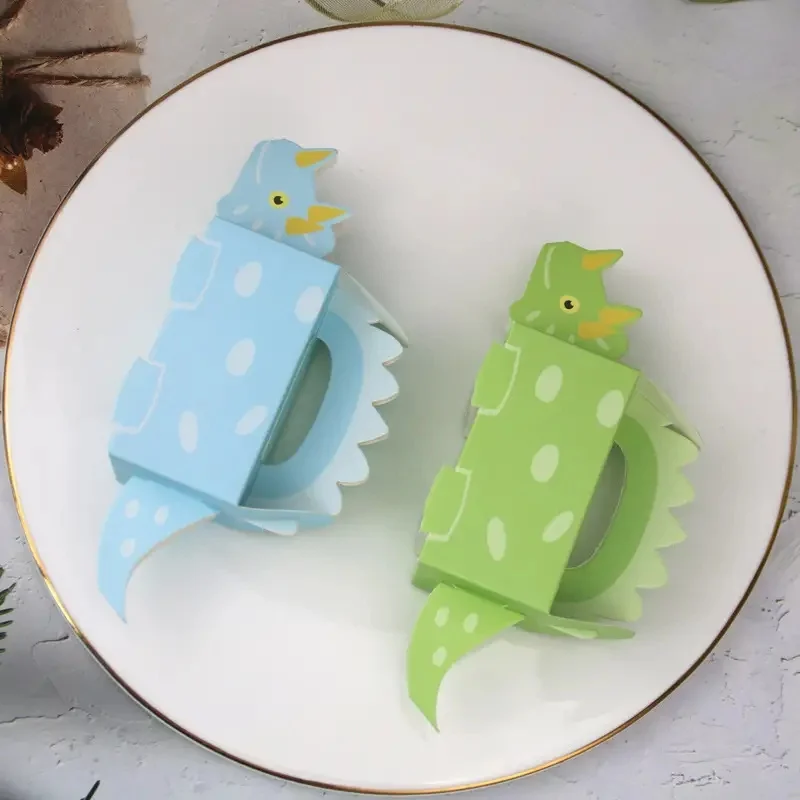 OurWarm Cute Dinosaur Shape Box Dinosaur Element Baby Shower Candy Box Paper Boxes Packaging Decor for Kids Birthday Party