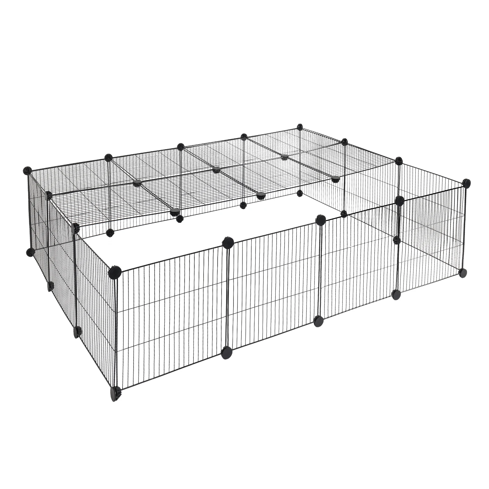 EUGAD Parc d'activités pliable pour animaux de compagnie 147x111x37cm, Cage pour lapins, cochons d'Inde et chiots, Fourniture d'activités pour chats