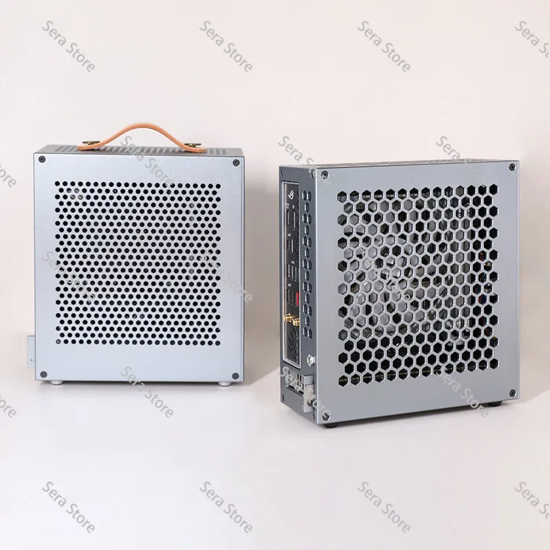 BUG-D1 DC-ATX Power Supply Half-Height Knife-Cut Mini-ITX Case Soft Router Aluminum Alloy Barebone Case1PC