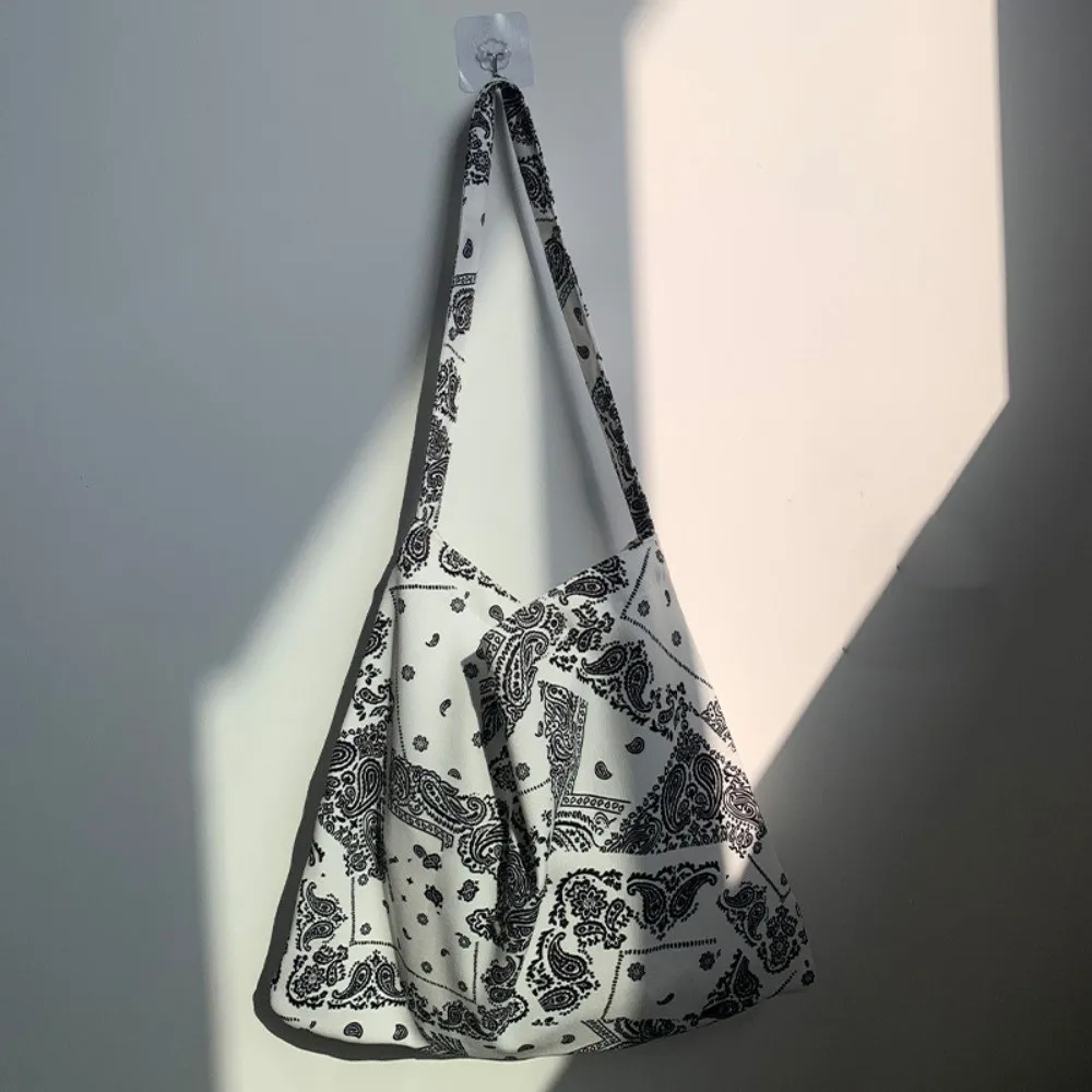 New Floral Canvas Shoulder Bag Leopard Print Lightweight Crossbody Bag Large Capacity Soft Hobo Bag Women