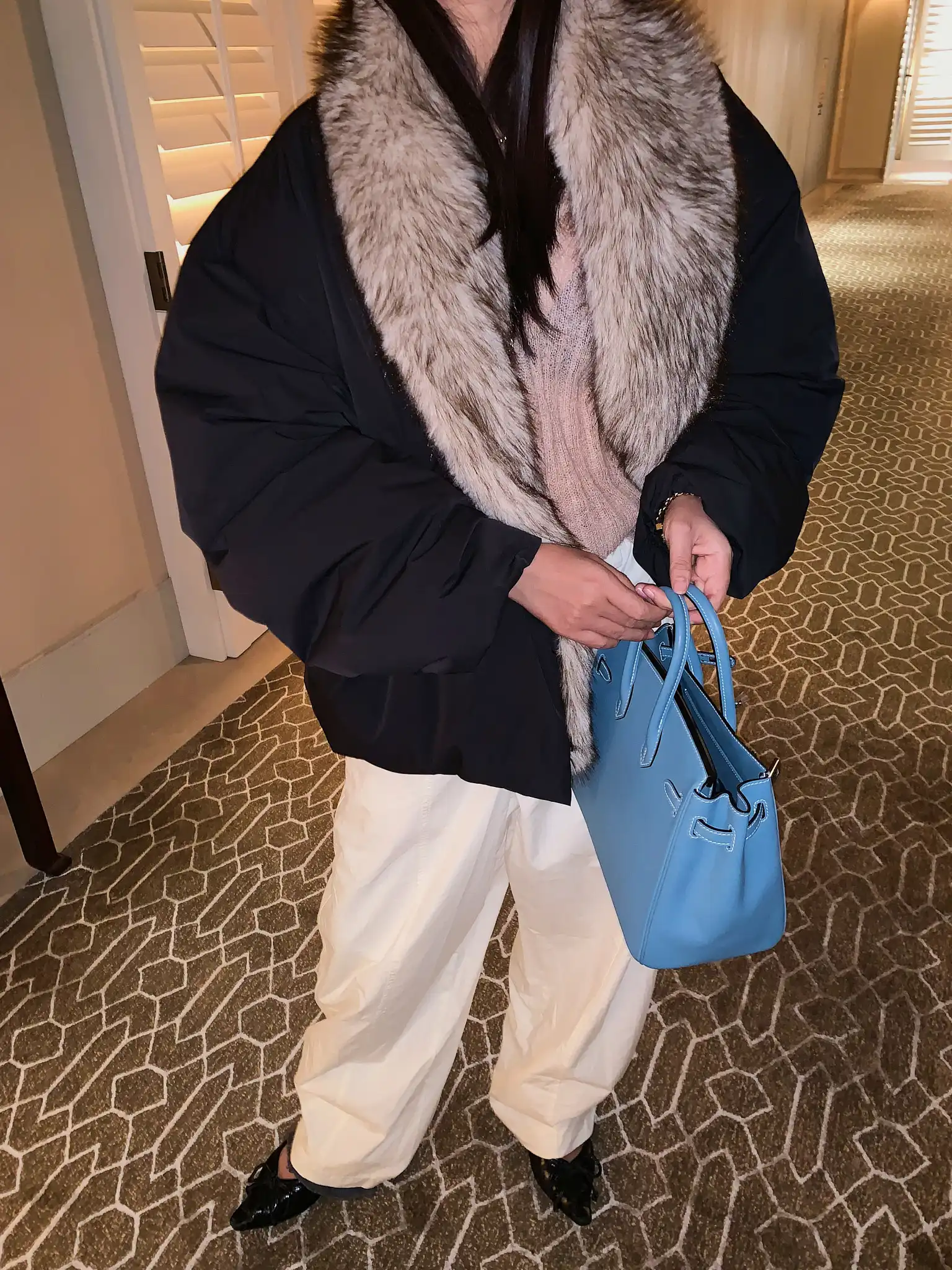 

LILUOP Eco-Friendly Plu Collar down Jaet Thi Warm New Winter Outerwear Loose Top 90% down Casual Sle Mid-Length