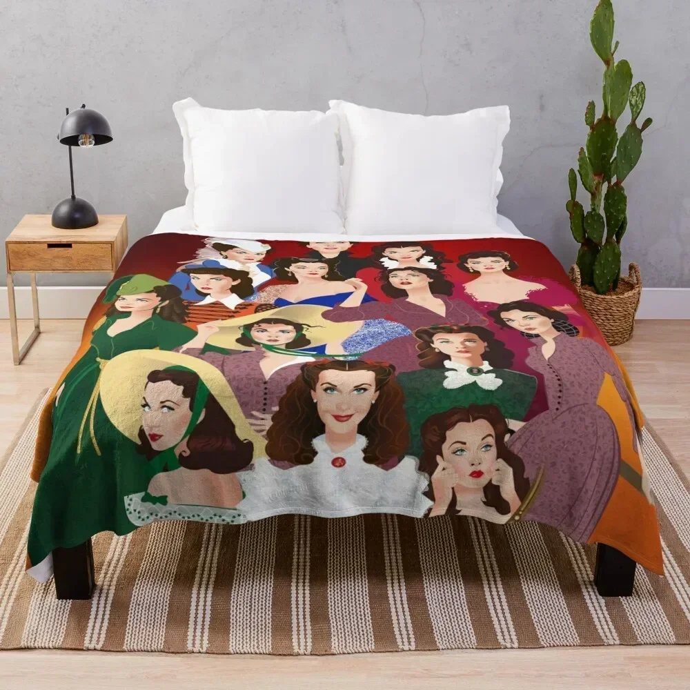 

Scarlett O'Hara Throw Blanket Multi Use Warm Blanket for Living Room Bedroom