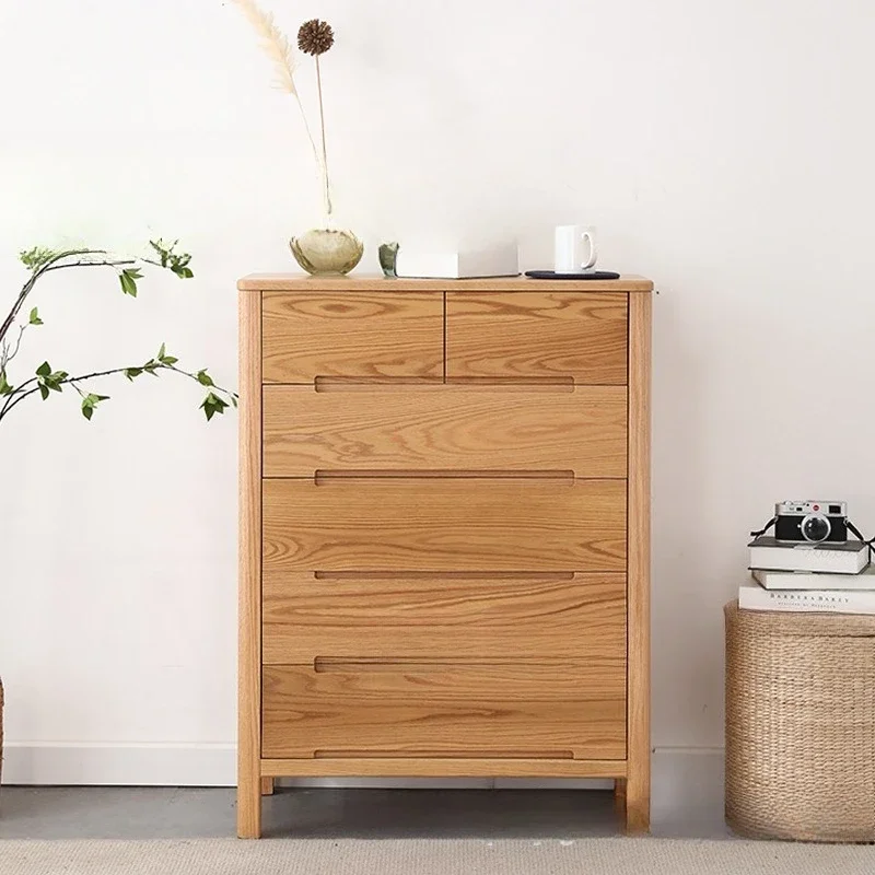 북유럽 원목 2 + 4 여섯 개의 서랍장 현대적이고 심플한 침실 수납장, 소형 아파트 거실용 수납장