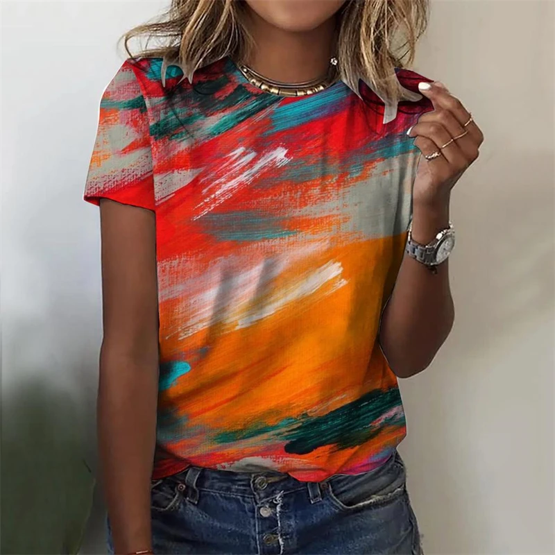 Hot Sale Colorful Scales 3D Print T Shirts Elegant Casual Pretty Women\'s Clothing Girls Funny Short Sleeve T-shirt Best Gift