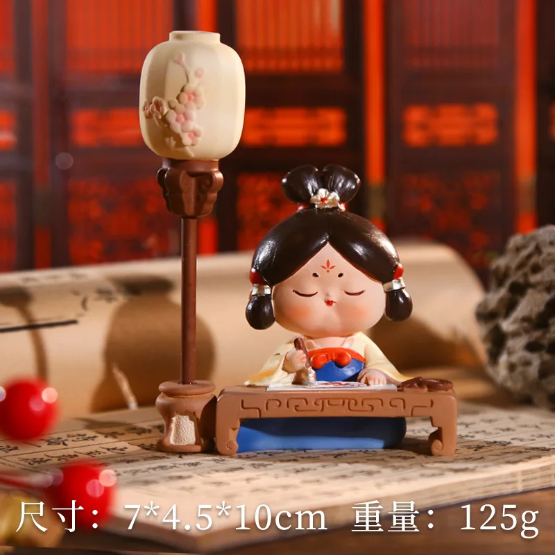 

Chinese Style Tang Dynasty Maiden Blind Box - Elegant Scholar'S Ornament Set For Girls' Room Decor Gift