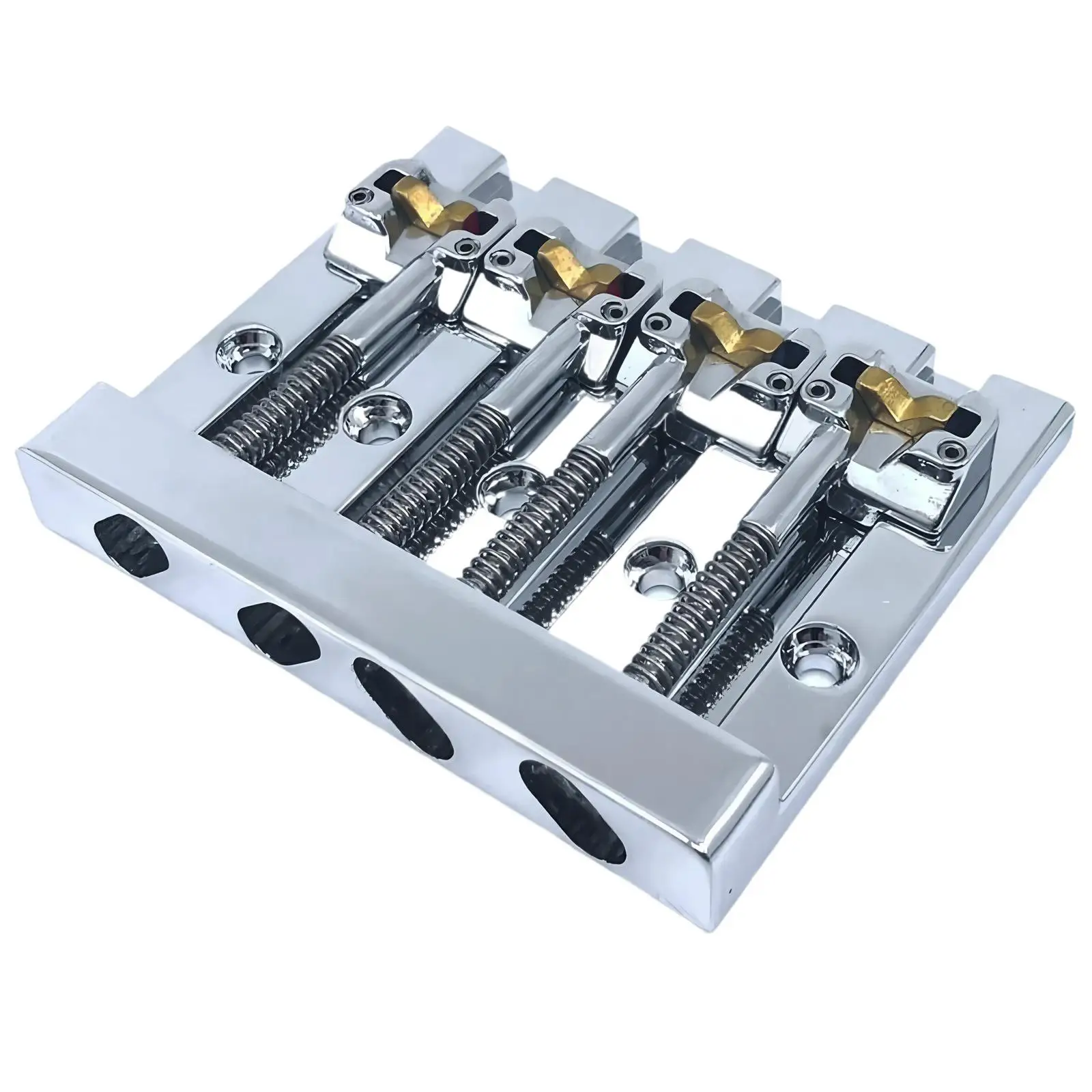 High Performance 4 String Metal Bass Bridge Assembly for Electric Bass Five Hole Configuration Upgrade