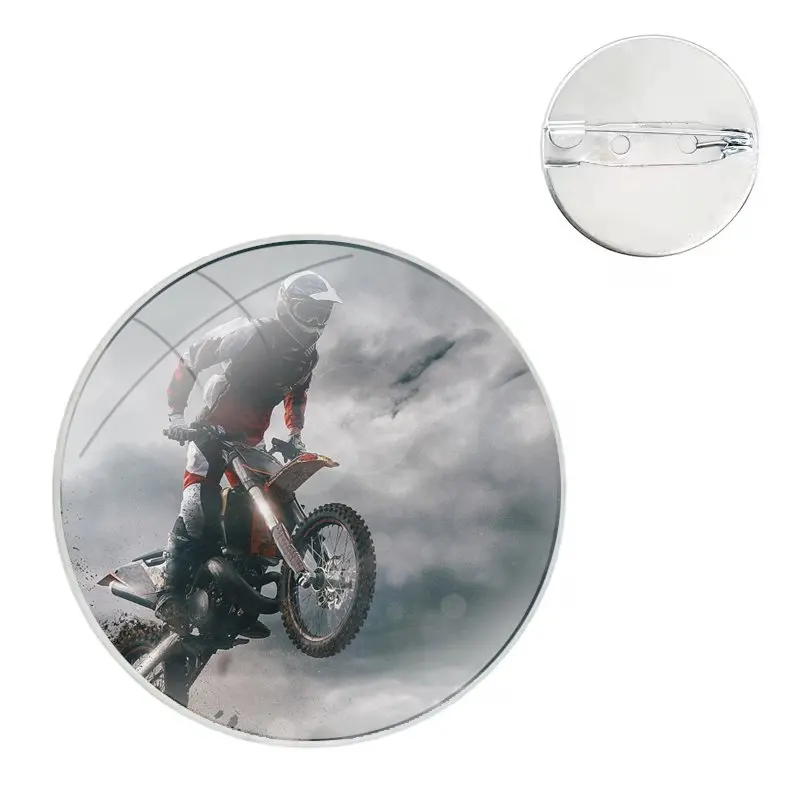 Moto Cross Pins Badge Metal Brooches For Clothes Backpack Decoration gift