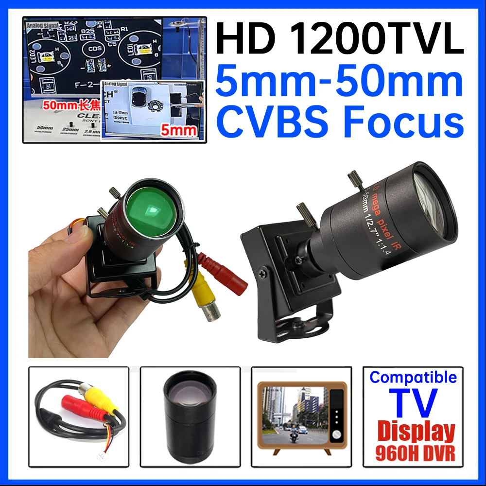 

Car Overtaking In-vehicle RU Right-Hand Drive Plug and Play 5MM-50MM Focus Mini Cvbs 1200TVL HD Compact Metal Camera For TV