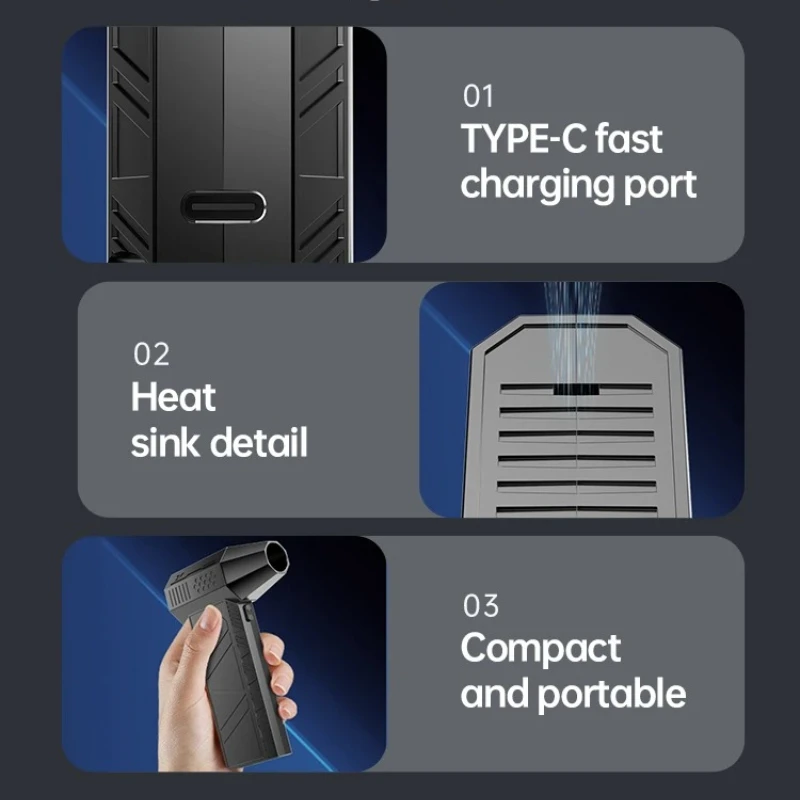 X6 conduit Turbofan électrique souffleur d'eau 8000 mah 52 M/S lavage de voiture moteur sans brosse industriel soufflage de poussière Turbofan violent