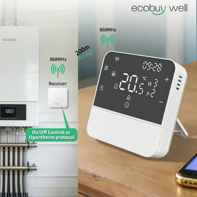 Opentherm Wireless Room Thermostat Battery Heating Thermostat Gas Boiler Digital Room Thermostat Wireless Temperature Controller