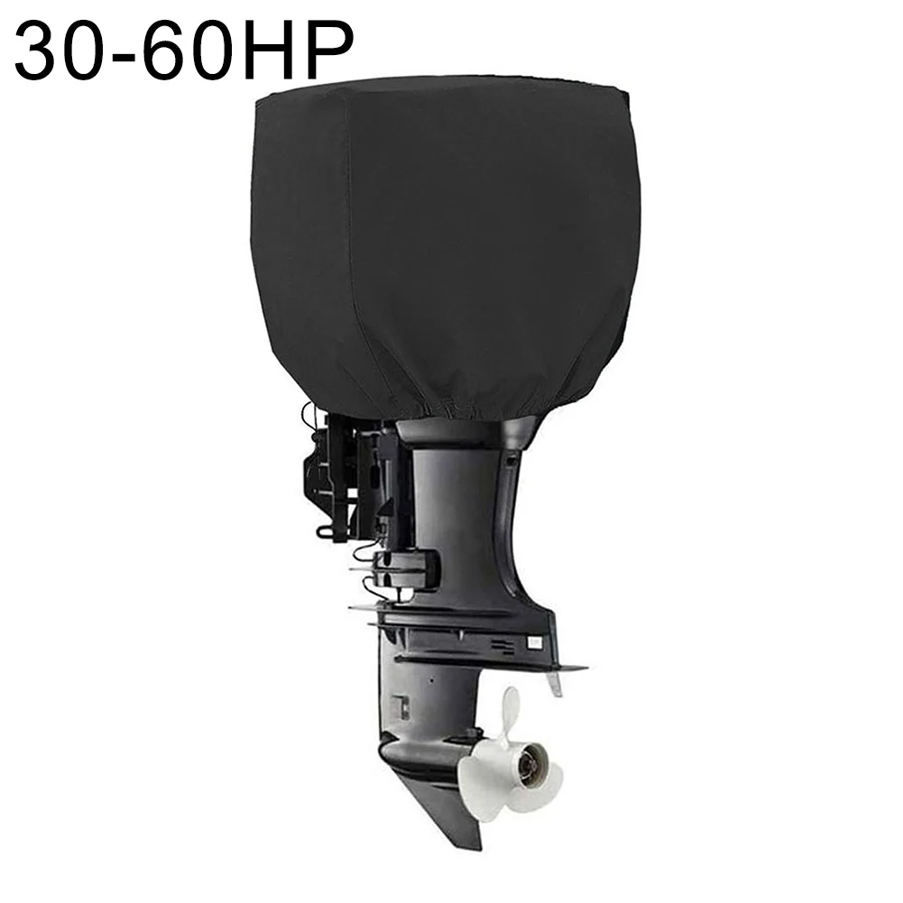 Outboard Motor Cover for 15-250HP Motors - 210D Oxford Waterproof UV Resistant Material with Drawstring Closure