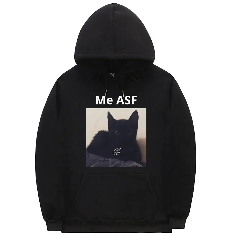 Funny Me Asf Opium Black Cat Meme Hoodie Male Hip Hop Hoodies Rapper Playboi Carti Destroy Lonely Ken Carson Graphic Sweatshirt