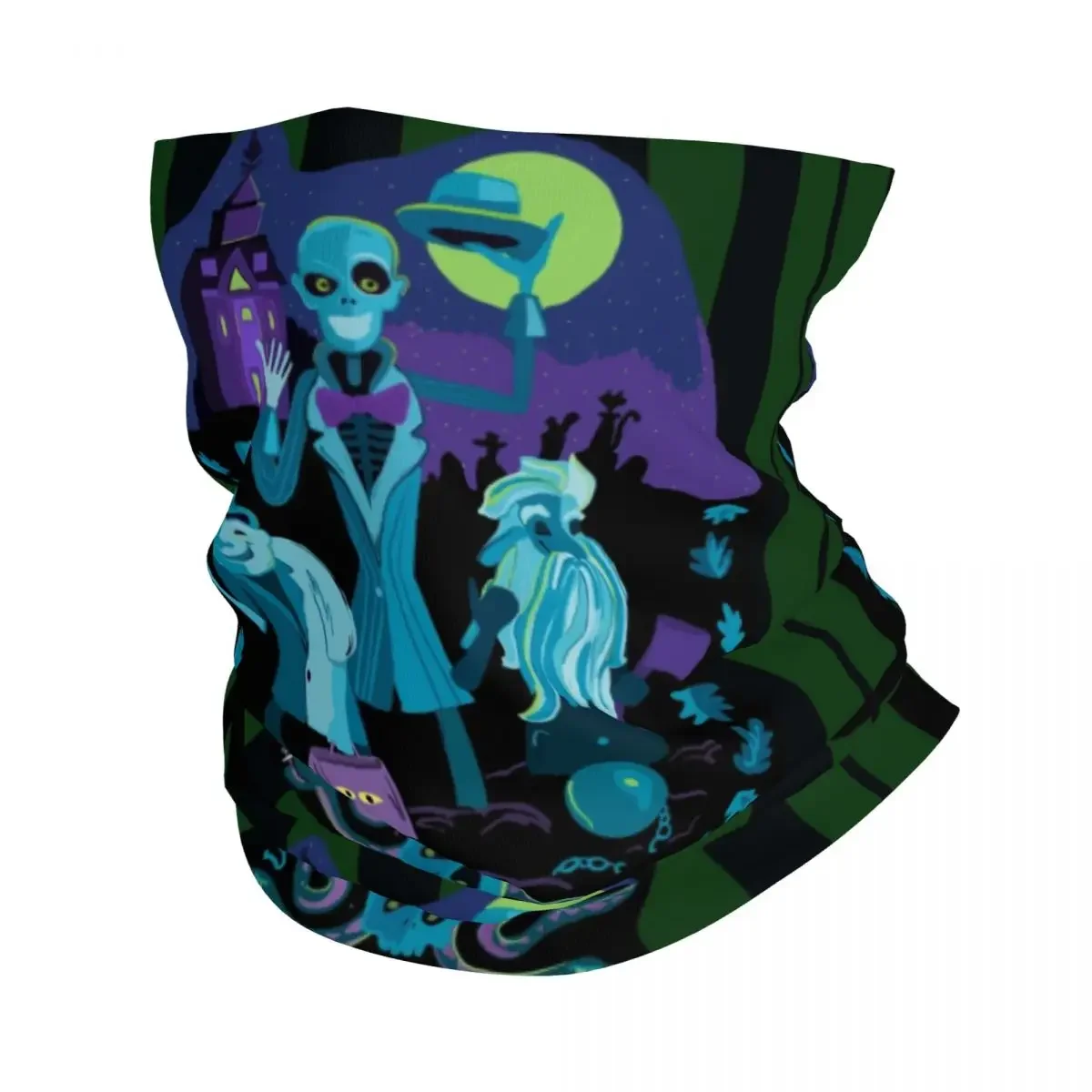 Haunted Mansion Bandana Neck Gaiter UV Protection Face Scarf Cover Women Men Headwear Tube Balaclava