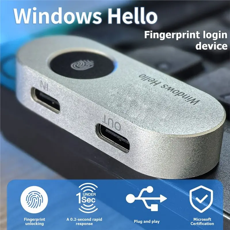 [LXYA68Z!] Security Access Biometric Unlock For Windows Hello Fingerprint Reader-Computer Login Device For Win10/11 New