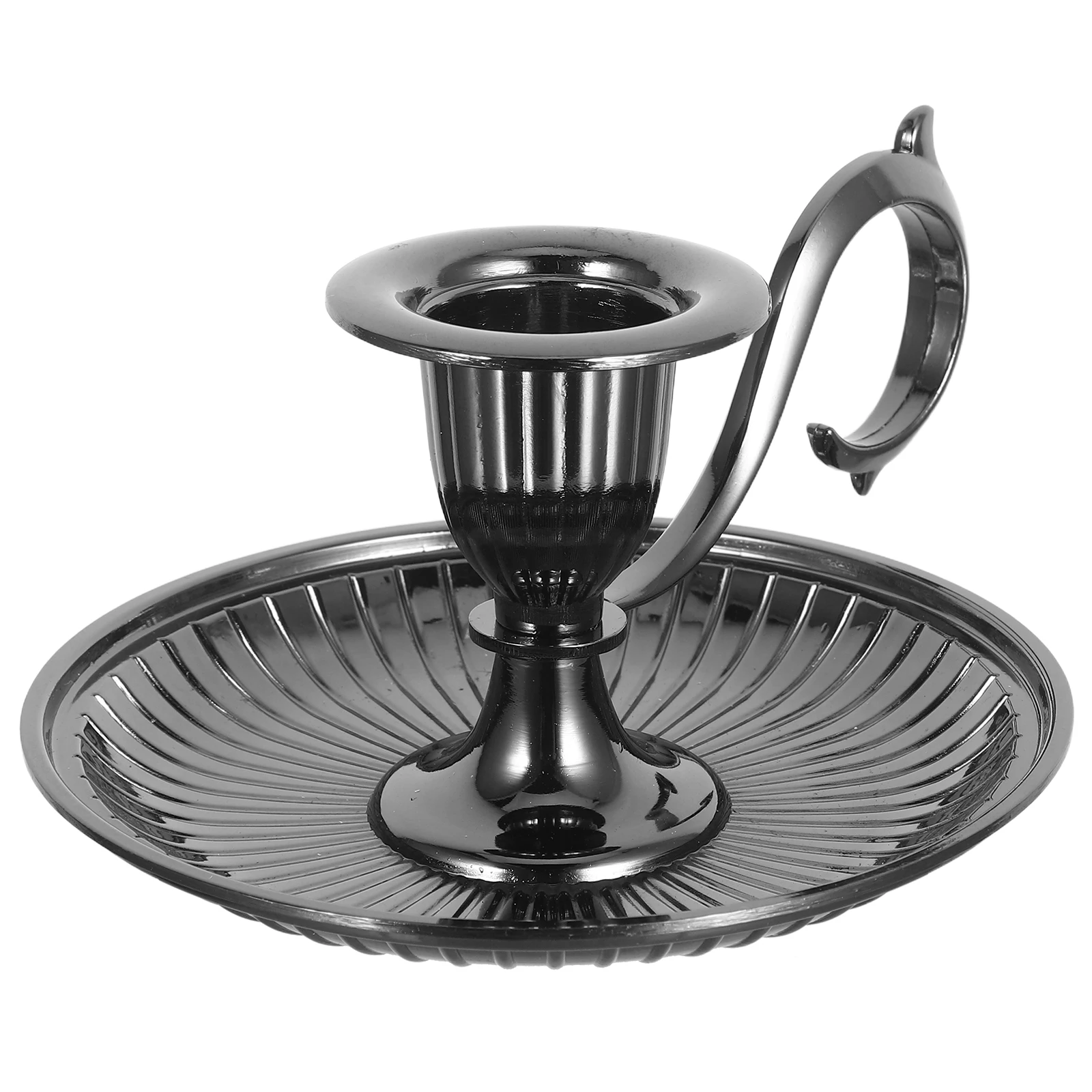 

Vintage Candlestick Taper Halloween Table Decor Black Holder Stand Holders with Handle Conical