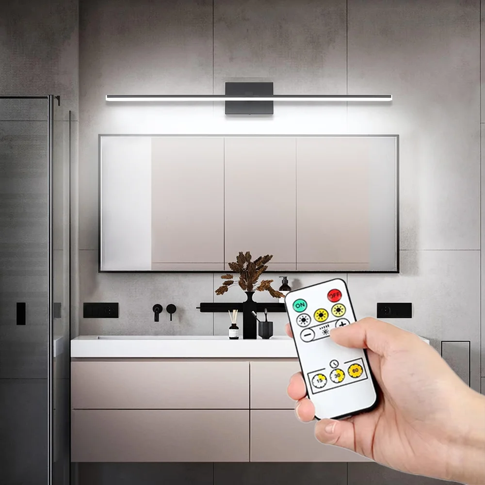 الحديثة وحدة إضاءة LED جداريّة مصباح للدراسة غرفة نوم شحن الجدار الخفيفة مع جهاز التحكم عن بعد مرآة حمام مصباح مرآة تركيبة إضاءة #1