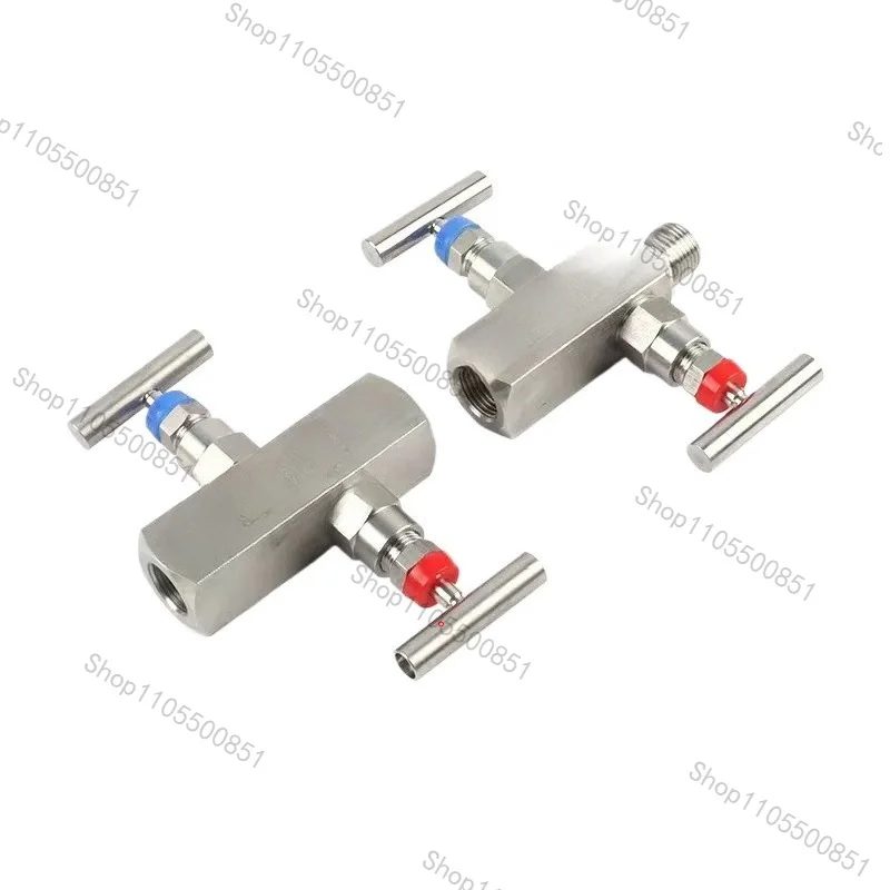 304.316 L Stainless Steel Internal and External Double Cut-off Pressure Gauge Two Valve Group Transmitter PTFE Gasket