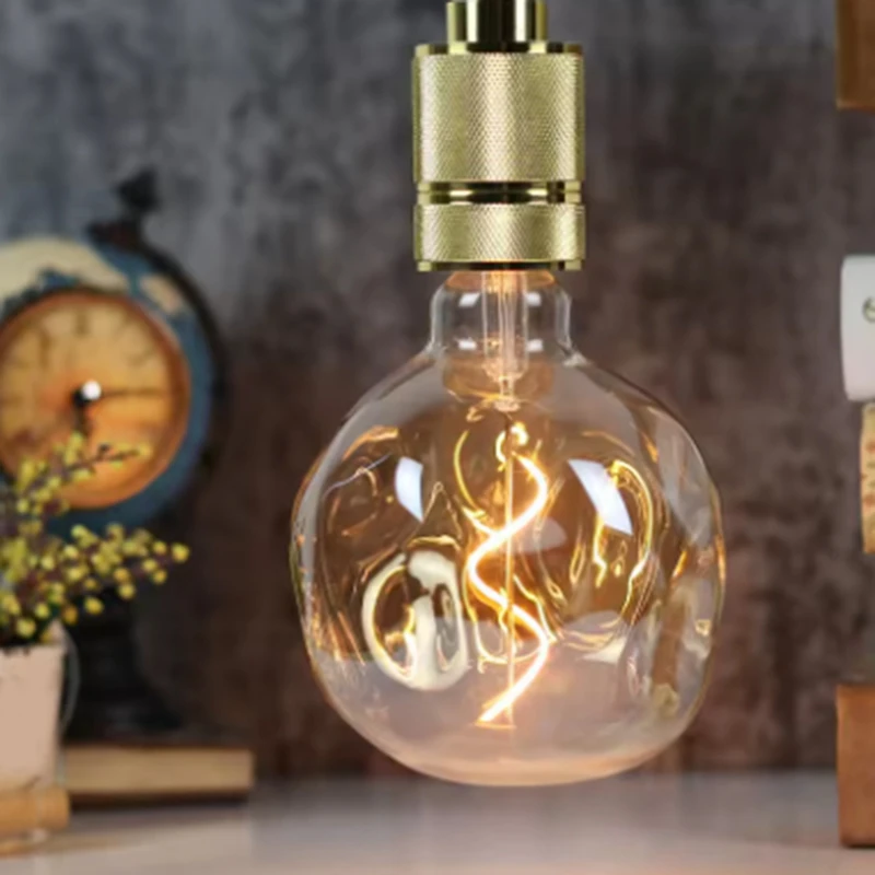 E27 หลอดไฟ LED วินเทจ 4W 110V หรี่แสงได้รูปพิเศษหินใหญ่หลอดไฟเทศกาลตกแต่งหลอดไฟ B