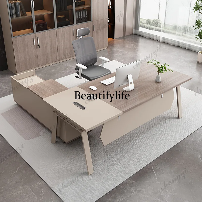 T41 Manager Supervisor Office Desk Light Luxury Advanced Fashionable Office Desk Reception Bench Office Furniture Skrivbordet