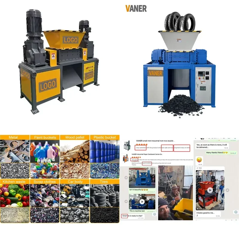 2026 Hot Tire Shredders Scrap Metal Shredder Waste Cable Wire Cutter Double Shaft Shredder Machine Twin Shaft Crusher