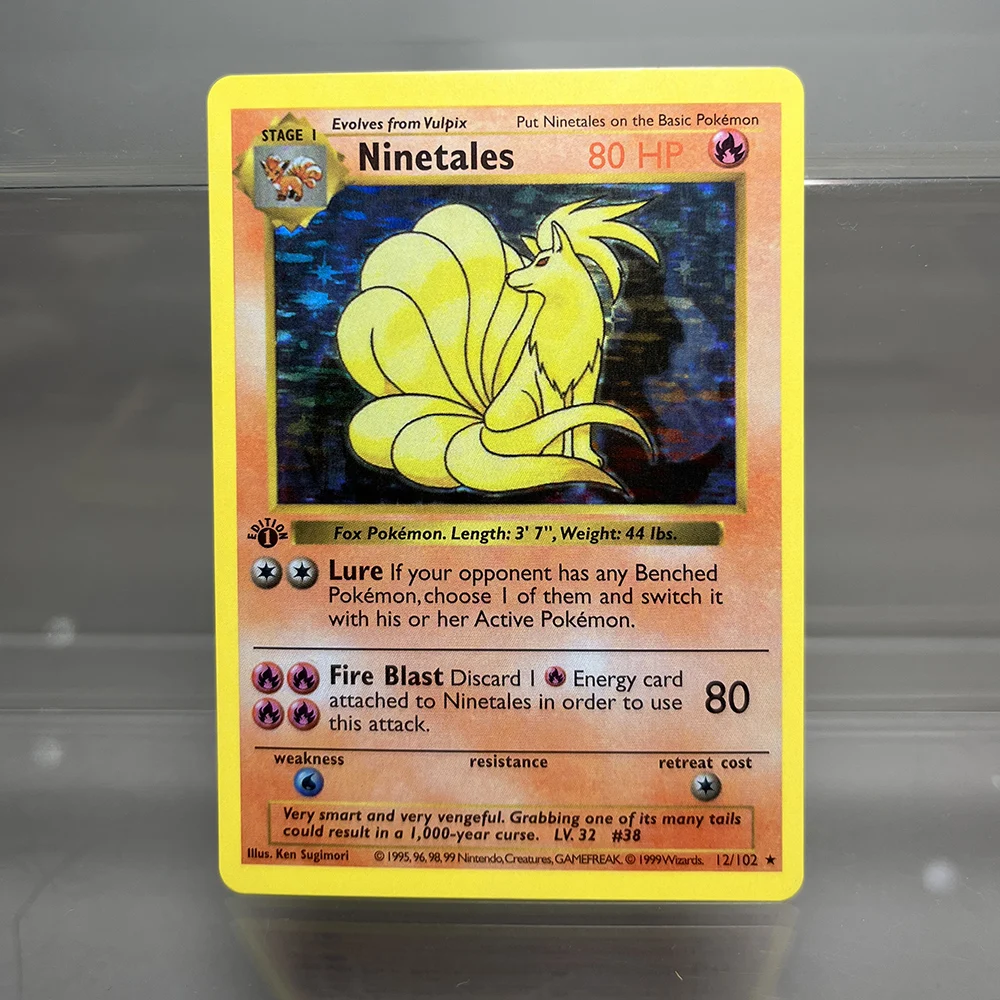 PKM Fossil/Base Set PROXY Cards Charizard Venusaur Blastoise Game Collection Cards Game Toys Card Hobbies