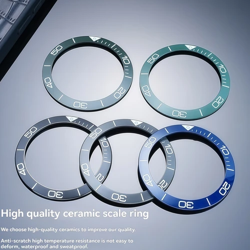 Imagen 2 del producto Para Longines HydroConquest L3.781 Reemplazo de inserto de bisel de cerámica: reloj de hombre de 41 mm/43 mm/44 mm, marcadores luminosos y escamas de números