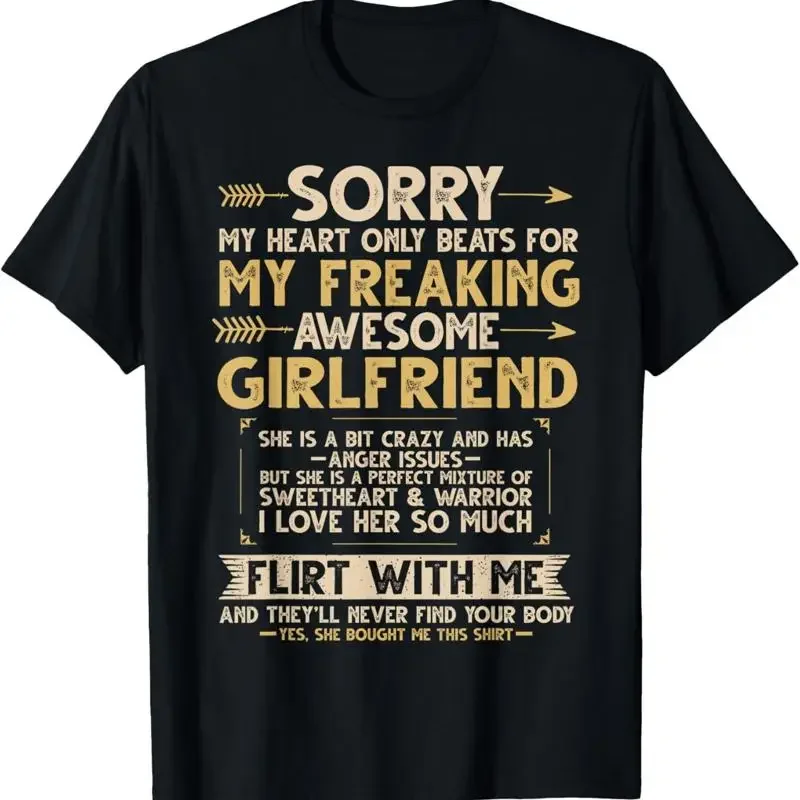 I Love My Freaking Awesome Girlfriend Shes a Bit Crazy Funny T-Shirt