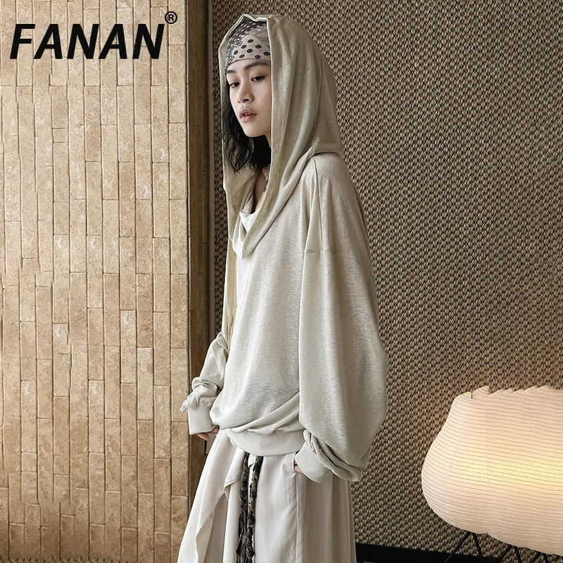 

Вязаный пуловер FANAN с капюшоном для женщин, повседневный свободный топ с длинными рукавами для офиса, женская одежда, новинка весны