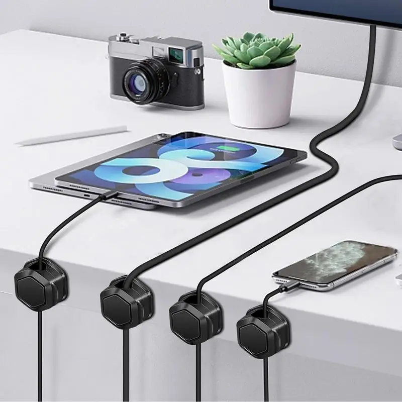 

Magnetic Cable Clamps Wire Organizer Cord Organizer 6X Cord Keepers Adhesive Cable Management Phone Cord Holder Magnetic Wire