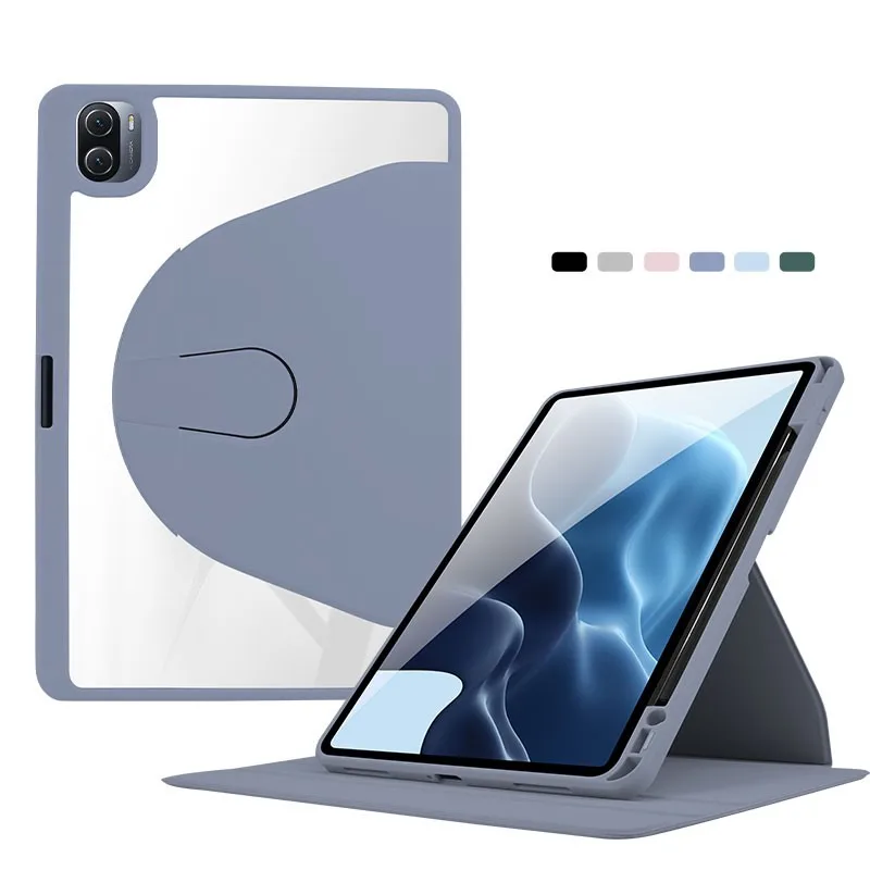 

360° Rotating Acrylic Clear Case for For Samsung Galaxy TAB A9 Plus 2023 X210 For A8 10.5 X200 S6 Lite 10.4 S7 FE S8 Ultra Stand