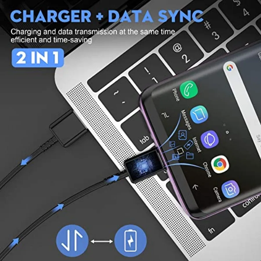 شاحن سريع لسامسونج شحن سريع شاحن سريع USB نوع C 6.6ft كابل الحبل لسامسونج غالاكسي الهاتف S10 S9 S8 زائد A51 A5