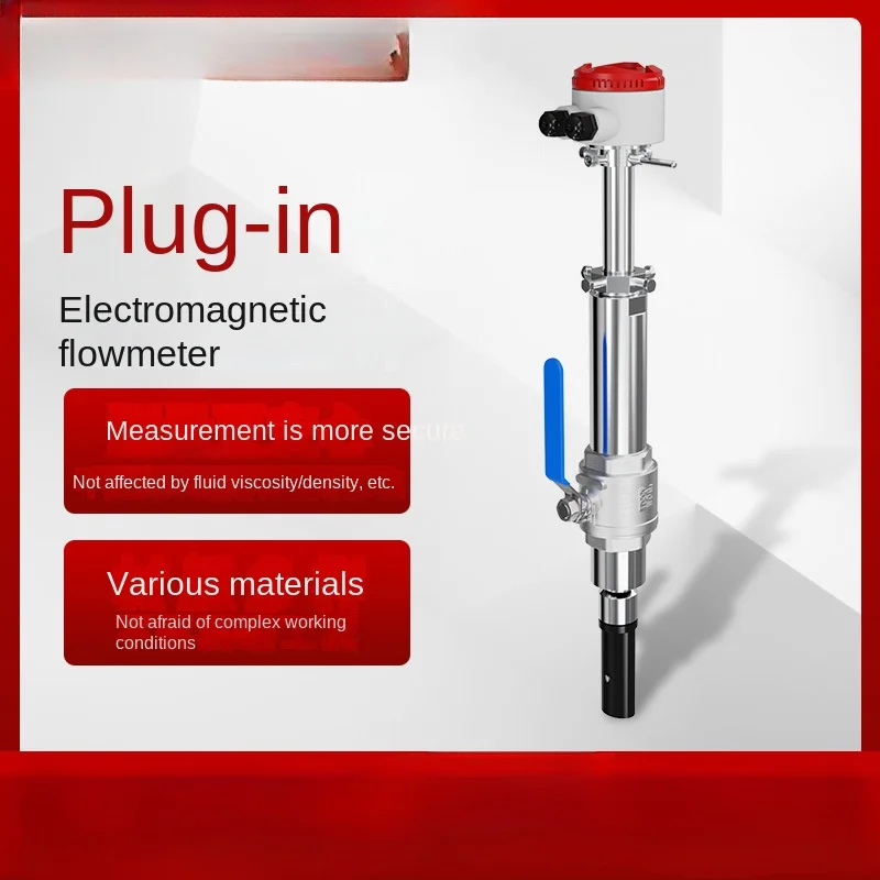 Flowmeter Large Diameter Pipeline Wastewater Sewage Flow Sensor Plug-in Electromagnetic Flowmeter