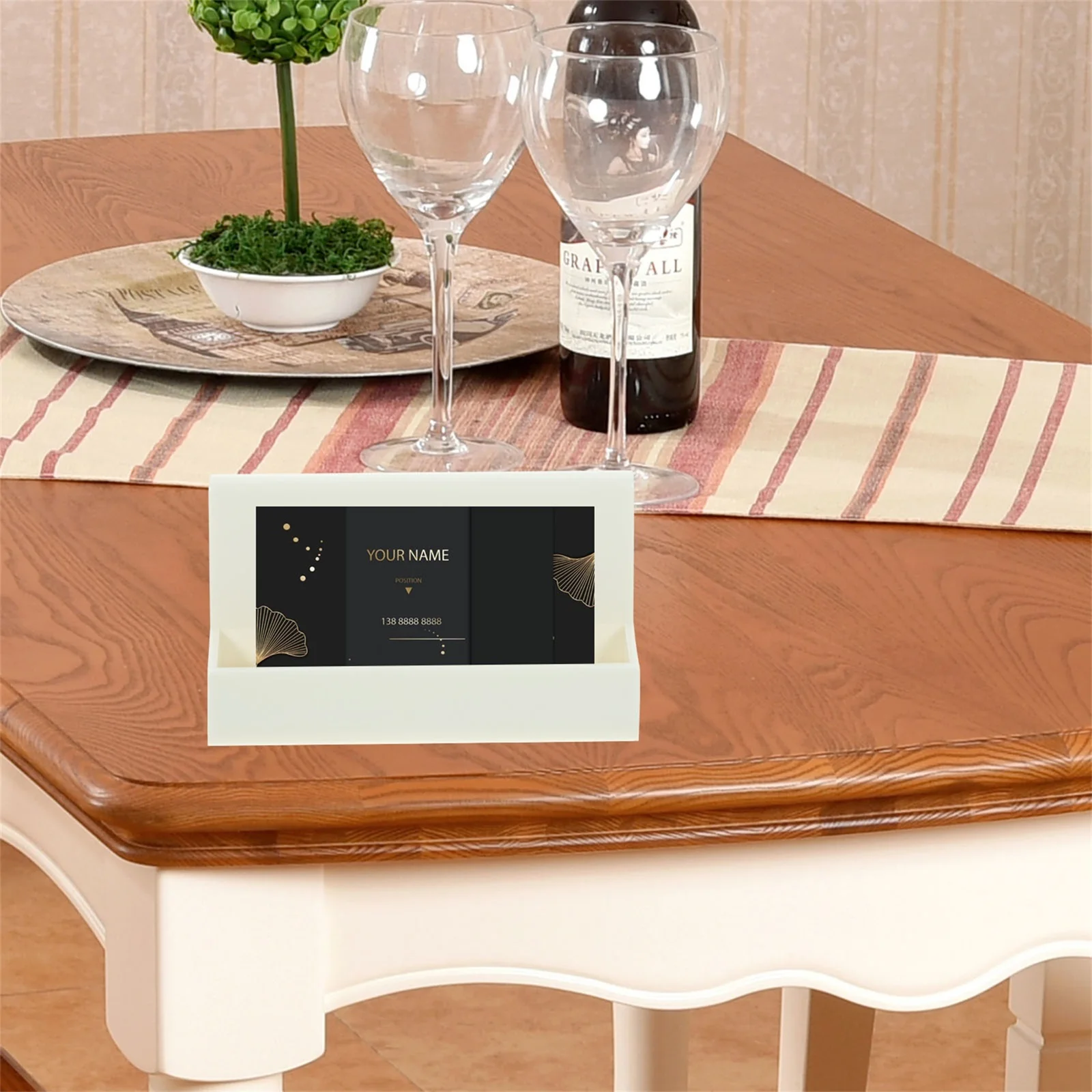 Soporte para tarjetas de visita, soporte de escritorio de oficina de diseño abierto, organizador de tarjetas de nombre, ahorro de espacio, Base para tarjetas de visita, 2 uds.
