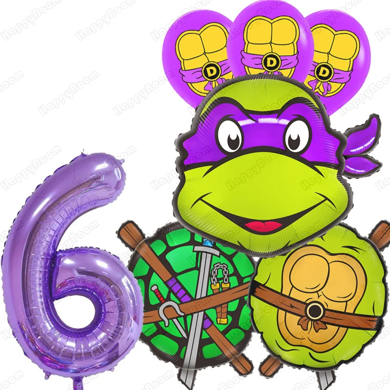 Teenage Mutant Ninja Turtles Themed Balloon Purple Digital Balloons 1-9old Birthday Party Decoration Supplies Party Photo Prop - view 6