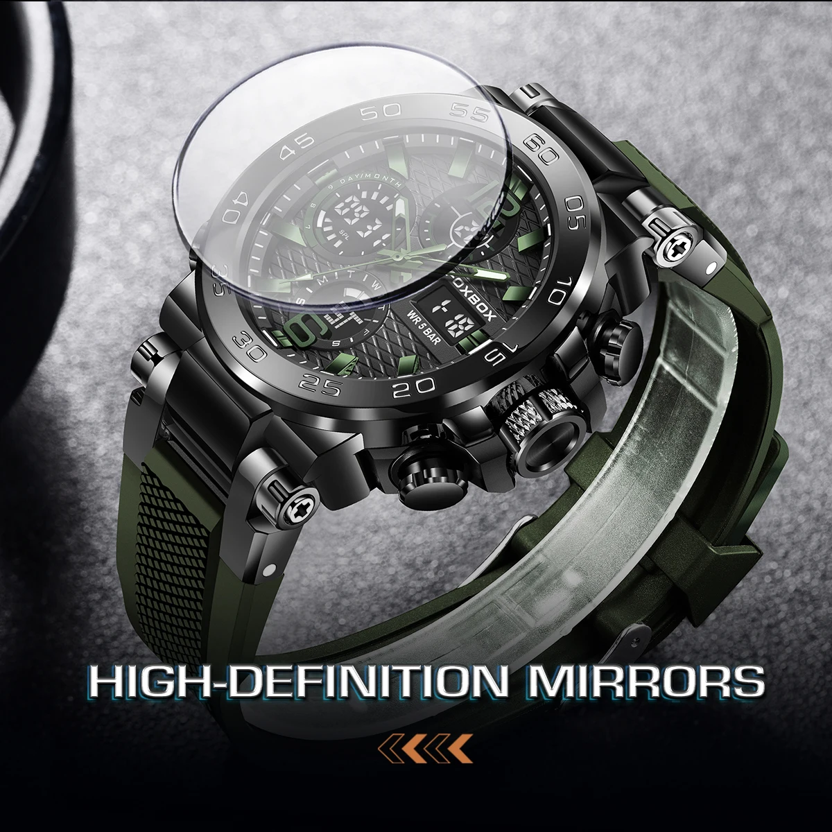 FOXBOX Electronics Men Military Watches Waterproof Wristwatch LED Quartz Clock Sports Watch Male Watches Men Relogios Masculino