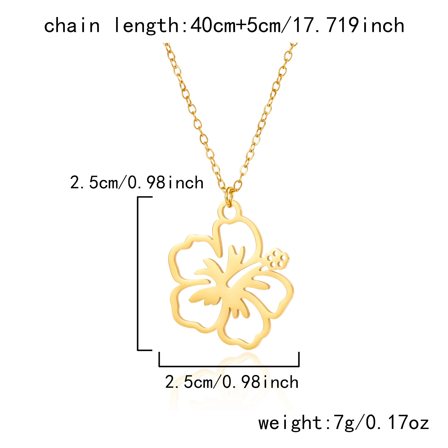Edelstahl Hohle Blumen-Anhänger Halskette für Frauen Minimalistische Goldfarben Blumen-Halskette Charms Hochzeit Party Schmuck – Detail 5