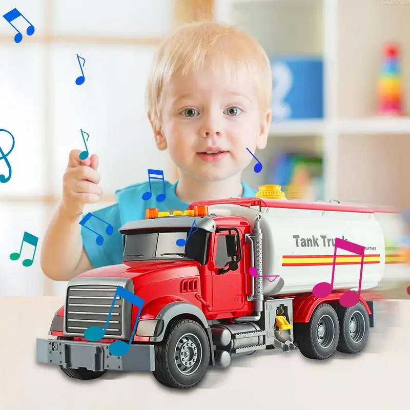 Water Truck Toy Trucks Toys For Boys With Sound & Light Store Water Tank Truck Add Water To Spray Car Toy Inertial With Water