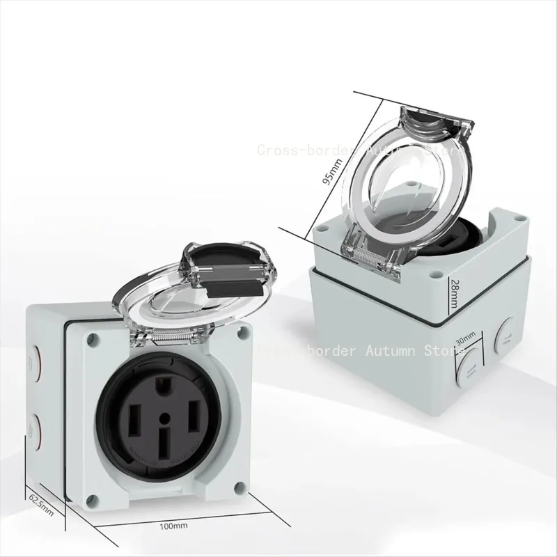 TFBC 50Amp Power Outlet Box,125/250Volt NEMA 14-50R Receptacle Outdoor Dustproof and Weatherproof for Electric Vehicles 50A125