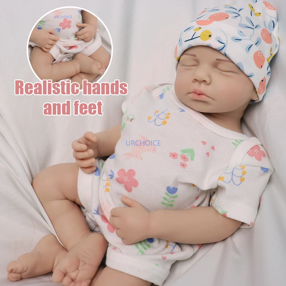 20" Soft & Adorable Silicone Reborn Baby Doll Hand-Painted Rebirth Girl & Boy Doll Perfect For Art Collection Nursery Teaching