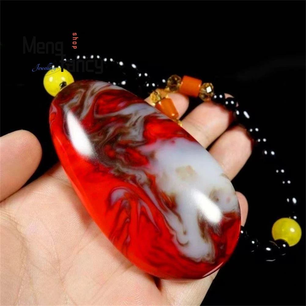 Natural Hetian Jade Seven Colors Raw Stone Handle Piece National style Simple Exquisite Best Selling Handicraft Holiday Gifts