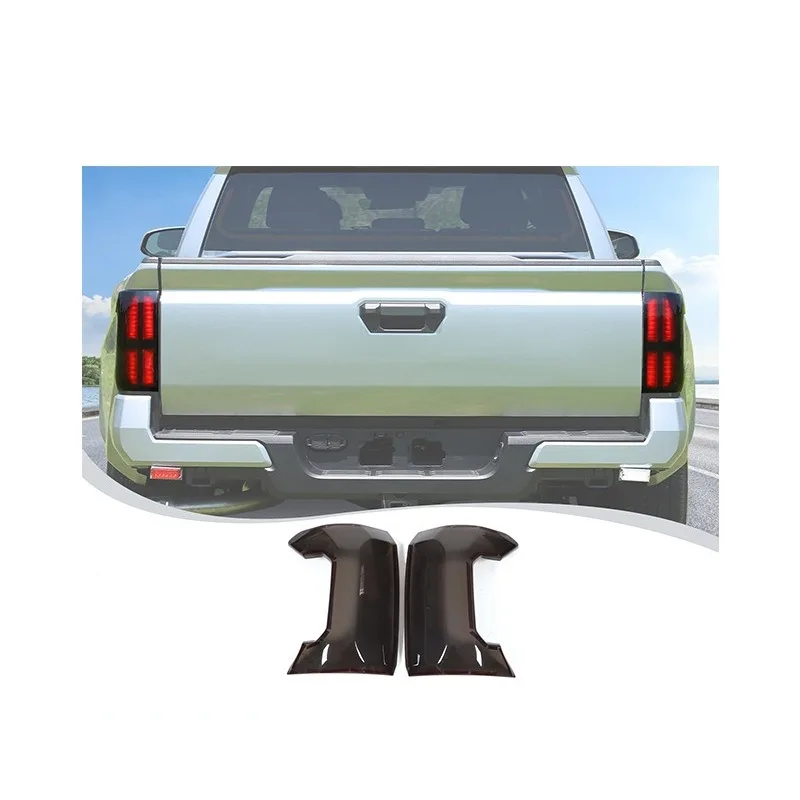 Compatible with 4th Gen Tacoma Tail Light Guard Smoked Black Rear Lamp Protective Cover 2024 2025 Truck Mod Part