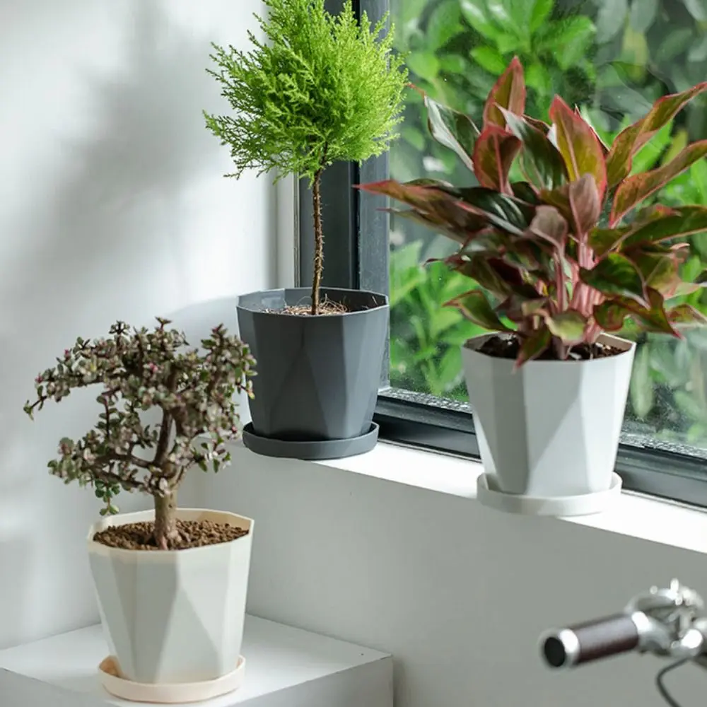 3er-Set Mode Runde Blumentöpfe Innen Nordic Harz Blumentopf Verdickt Atmungsaktive Loch Sukkulenten Topf Innen