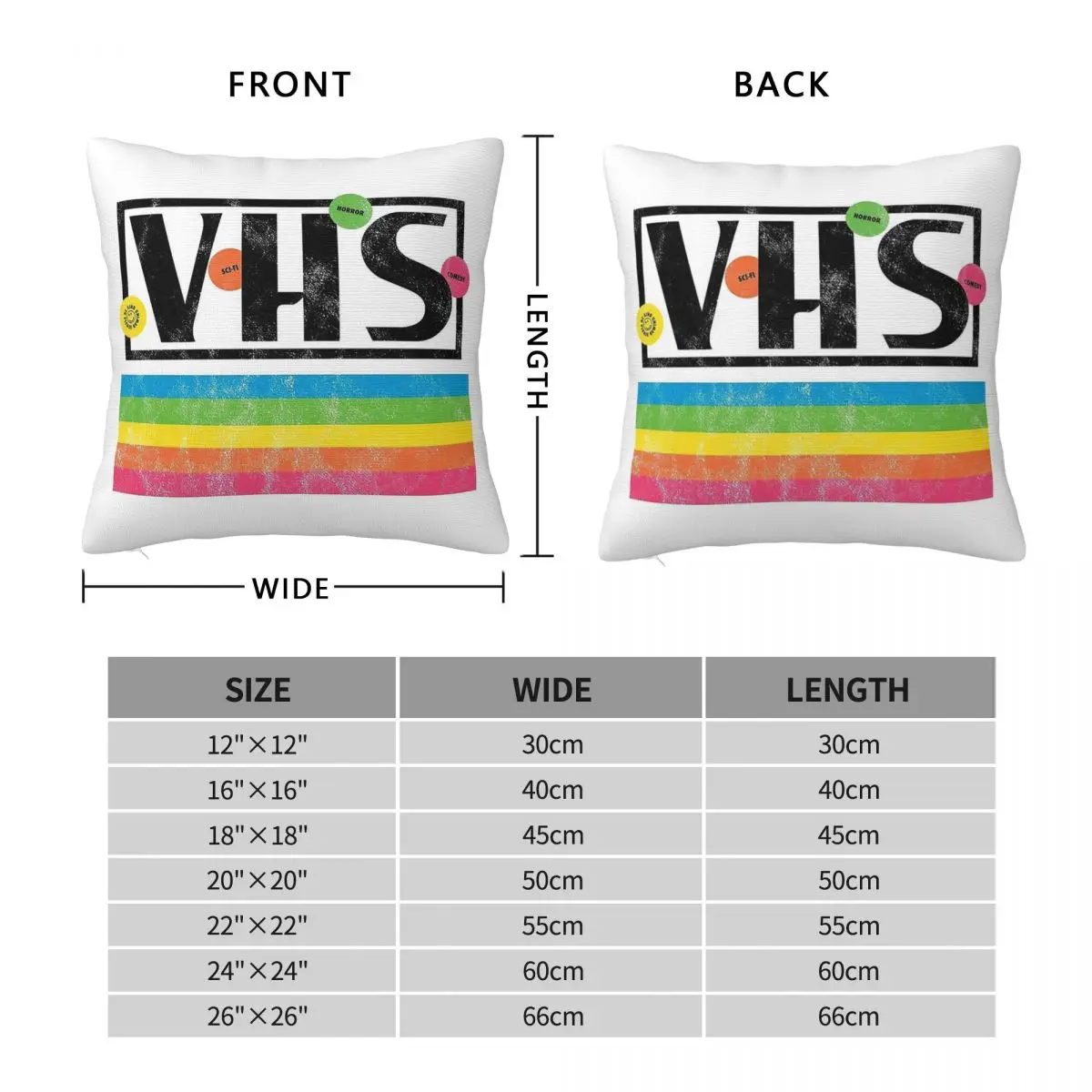 Vhs Movie Rental Square Pillowcase Polyester Linen Velvet Creative Zip Decorative Throw Pillow Case Bed Cushion Cover