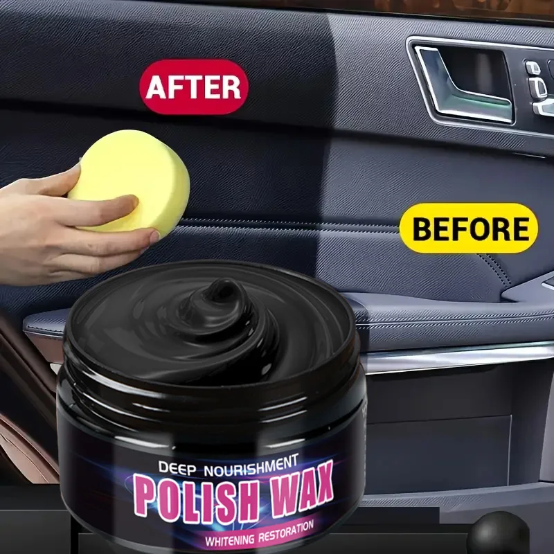 Universal Leather and Plastic Repair Polishing Wax - Automotive interior reconditioning cream for leather/plastic/rubber care