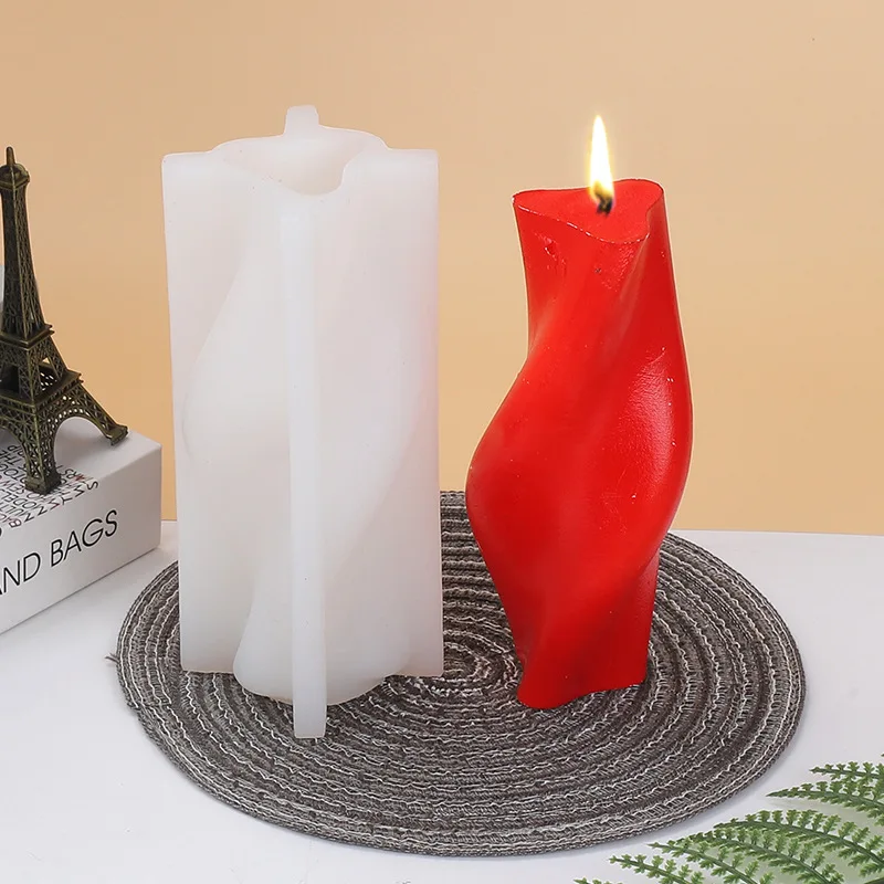 Twisted Cylinder Silicone Candle Mold for DIY Aromatherapy Candle Plaster Ornaments Soap Epoxy Resin Mould Handicrafts Making