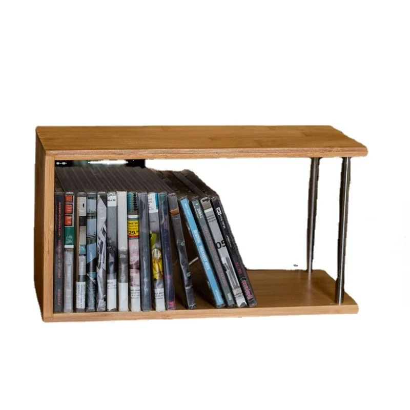 

Bamboo Music Storage Horizontal CD Racks Game Disc Desktop Storage Shelf Solid Wood Blu-ray Disc Home Organization