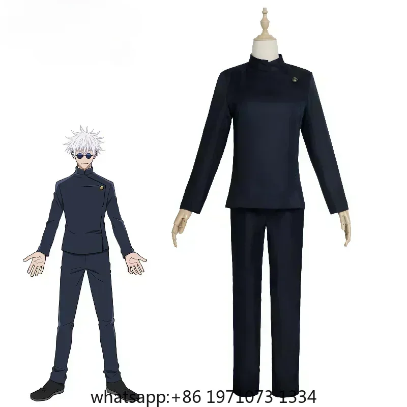 Anime Gojo Satoru Cosplay Jujutsu Kaisen Gojo Satoru Cosplay Costume High School Uniform Wig Suit Halloween Costumes for Men